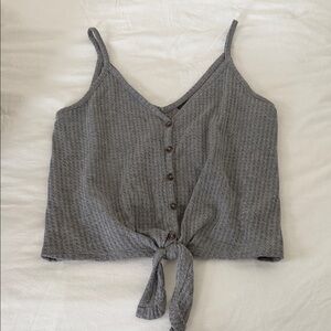 Wild Fable Gray Buttoned Tie-Front Camisole